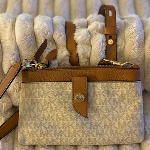 Michael Kors Brown and Cream Crossbody Bag